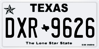 TX license plate DXR9626