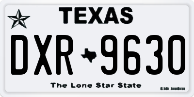 TX license plate DXR9630