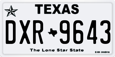 TX license plate DXR9643