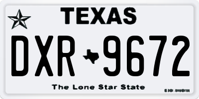 TX license plate DXR9672