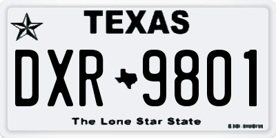 TX license plate DXR9801