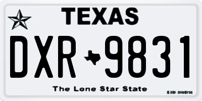 TX license plate DXR9831