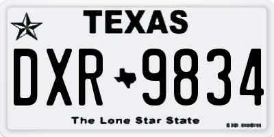 TX license plate DXR9834