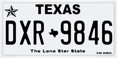TX license plate DXR9846
