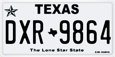 TX license plate DXR9864