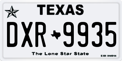 TX license plate DXR9935