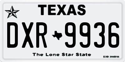 TX license plate DXR9936