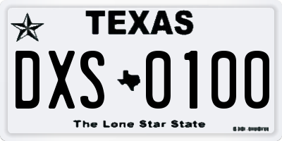 TX license plate DXS0100