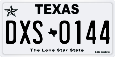 TX license plate DXS0144