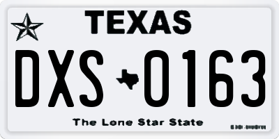 TX license plate DXS0163
