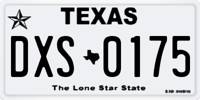 TX license plate DXS0175