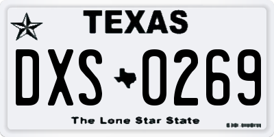 TX license plate DXS0269