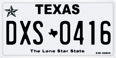 TX license plate DXS0416