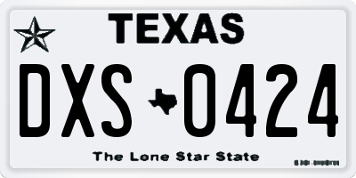 TX license plate DXS0424
