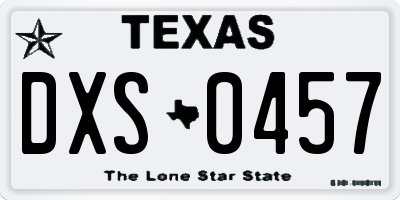 TX license plate DXS0457