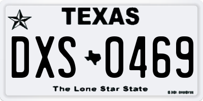 TX license plate DXS0469