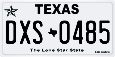 TX license plate DXS0485
