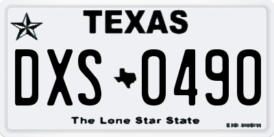 TX license plate DXS0490
