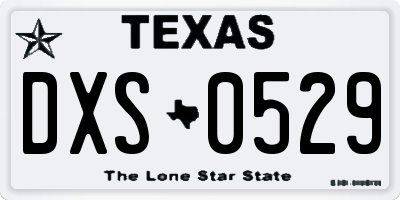 TX license plate DXS0529