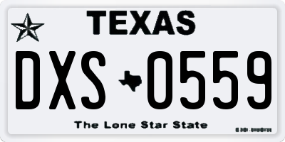 TX license plate DXS0559