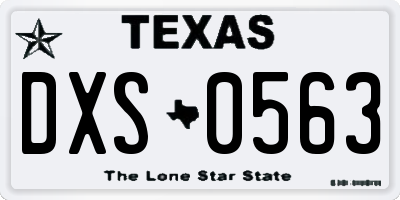 TX license plate DXS0563