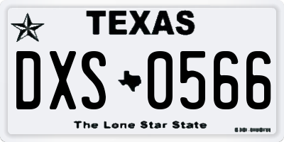 TX license plate DXS0566