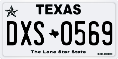TX license plate DXS0569