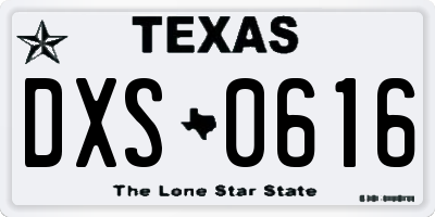 TX license plate DXS0616