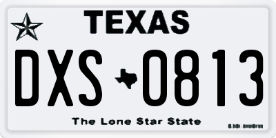 TX license plate DXS0813