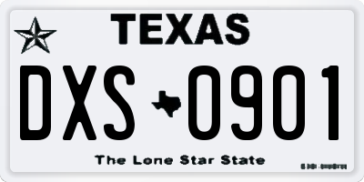 TX license plate DXS0901