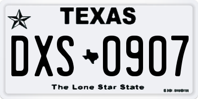 TX license plate DXS0907