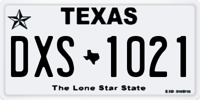 TX license plate DXS1021