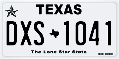 TX license plate DXS1041