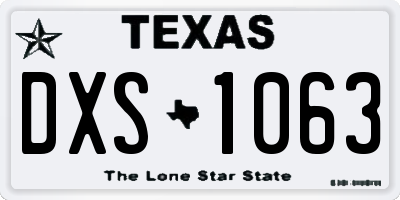 TX license plate DXS1063