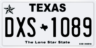 TX license plate DXS1089
