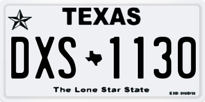 TX license plate DXS1130