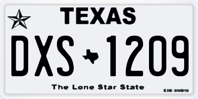 TX license plate DXS1209