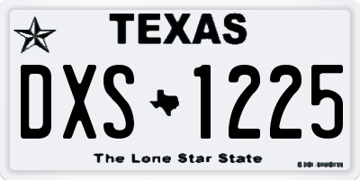TX license plate DXS1225