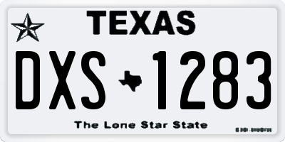 TX license plate DXS1283