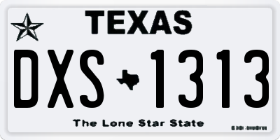 TX license plate DXS1313
