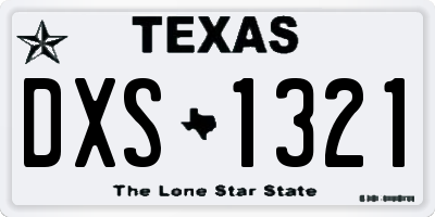 TX license plate DXS1321