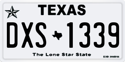 TX license plate DXS1339