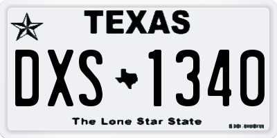 TX license plate DXS1340