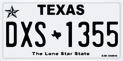 TX license plate DXS1355