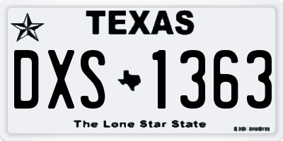 TX license plate DXS1363