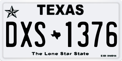 TX license plate DXS1376