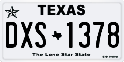 TX license plate DXS1378