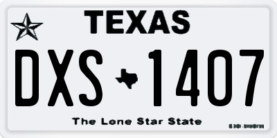 TX license plate DXS1407