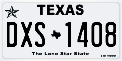 TX license plate DXS1408