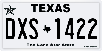 TX license plate DXS1422